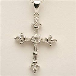 Genuine .70 ctw Diamond Cross Pendant 18K Gold