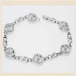 Genuine 1.0 ctw Diamond Tennis Bracelet 14K W Gold