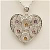 Image 1 : Pendant .40 ctw Multi-Sapphire & Diamond 14K Gold