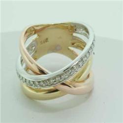 Fancy three-tone .20 ctw Diamond Ring 14KT Gold