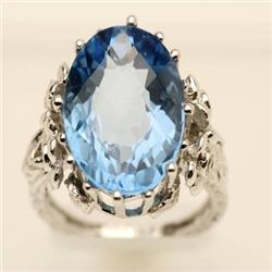 Genuine 10.12 ctw Topaz & Diamond 14K White Gold