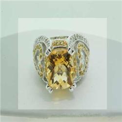 Genuine 3.70 ctw Citrine & Diamond Ring 14KT gold