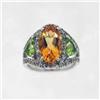 Image 1 : Genuine 3.45 ctw Citrine, Peridot & Diamond Ring Gold