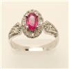 Image 1 : Certified 1.02 ctw Ruby & Diamond Ring 14KW Gold