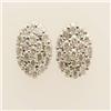 Image 1 : Genuine 3.04 ctw Diamond Cluster Earrings 14K Gold