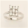 Image 1 : Genuine 1.0 ctw Diamond Cluster Ring 14K White Gold