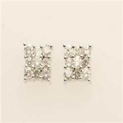 Genuine 2.0 ctw Diamond Cluster Earrings 14K W Gold