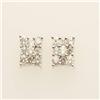 Image 1 : Genuine 2.0 ctw Diamond Cluster Earrings 14K W Gold