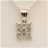 Image 1 : Genuine 1.0 ctw Diamond Cluster Pendant 14K W Gold