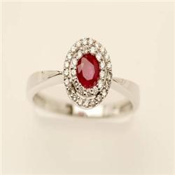 Genuine .50 ctw Pink Sapphire & Diamond 14K W Gold