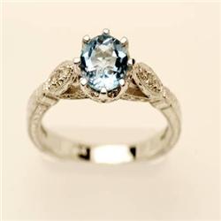 Genuine 1.20 ctw Topaz & Diamond 14K White Gold