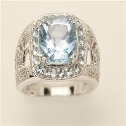 Genuine 5.90 ctw Topaz & Diamond 14K White Gold