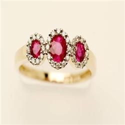 Genuine 1.01 ctw Ruby & Diamond 14K Yellow Gold