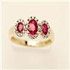 Image 1 : Genuine 1.01 ctw Ruby & Diamond 14K Yellow Gold