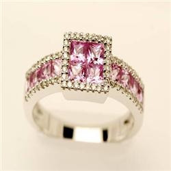 Genuine 1.90 ctw Ruby & Diamond Ring 14K W Gold
