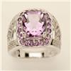 Image 1 : Genuine 5.90 ctw Amethyst & Diamond Ring 14K Gold