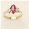 Image 1 : Genuine .84 ctw Ruby & Diamond Ring 14K Yellow Gold