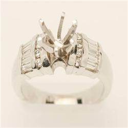 Semi-mount 1.40 ctw Diamond Ring 14K White Gold