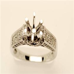 Semi-mount .65 ctw Diamond Ring 14K White Gold