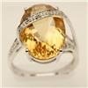 Image 1 : Genuine 10.15 ctw Citrine & Diamond Ring 14K Gold