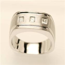 Famous .32 ctw Diamond Men's Ring 14K White Gold
