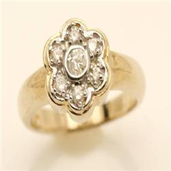 Genuine .25 ctw Diamond Flower Ring 10K Yellow Gold
