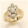 Image 1 : Genuine .25 ctw Diamond Flower Ring 10K Yellow Gold