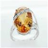 Image 1 : Genuine 10.57 ctw Citrine & Diamond 14K White Gold