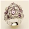 Image 1 : Genuine 9.45 ctw Amethyst & Diamond Ring 14K W Gold