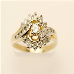 Vintage style 1.25 ctw Diamond Ring 10K 2tone Gold