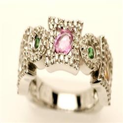 Genuine 1.94 ctw Semi-precious & Diamond Ring 14K Gold