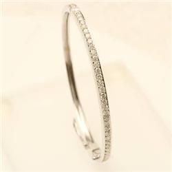 Anniversary 3.2 ctw Diamond Bangle Bracelet 14K W Gold