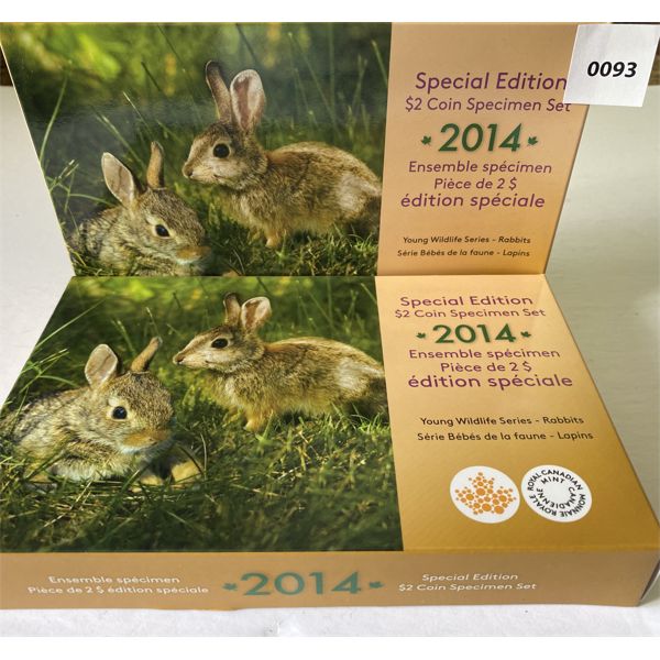 LOT OF 2 - 2014 - $2 COIN SET - UNOPENED