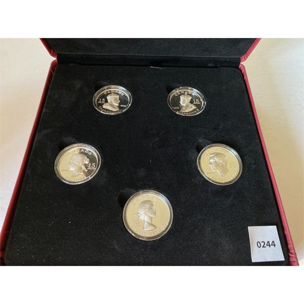 2009 PROOF SET - INCL 5 X 15$ SILVER - CROWNS OF ENGLAND