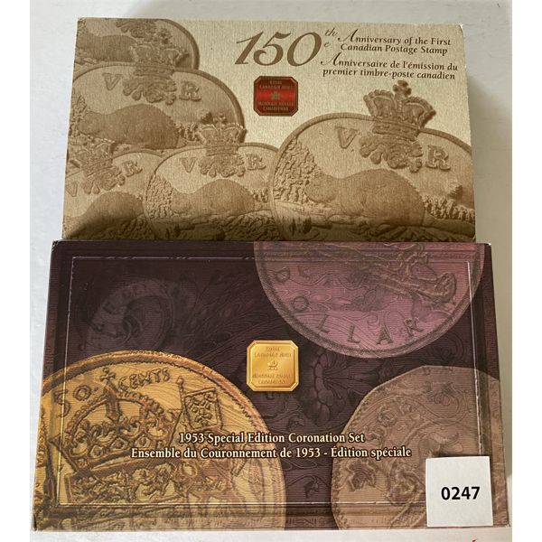 LOT OF 2 - CORONATION SET & 125TH ANNIVESARY OF THE STAMP SET