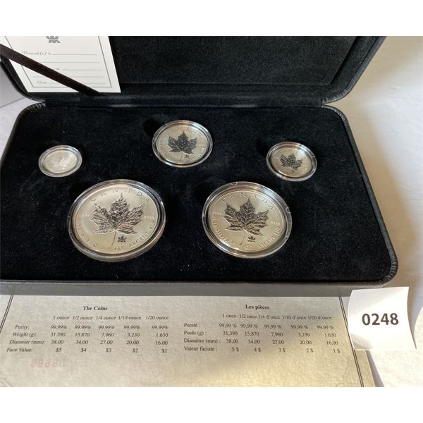 RCM SILVER 5 COIN PROOF SET - $5,4,3,2,1