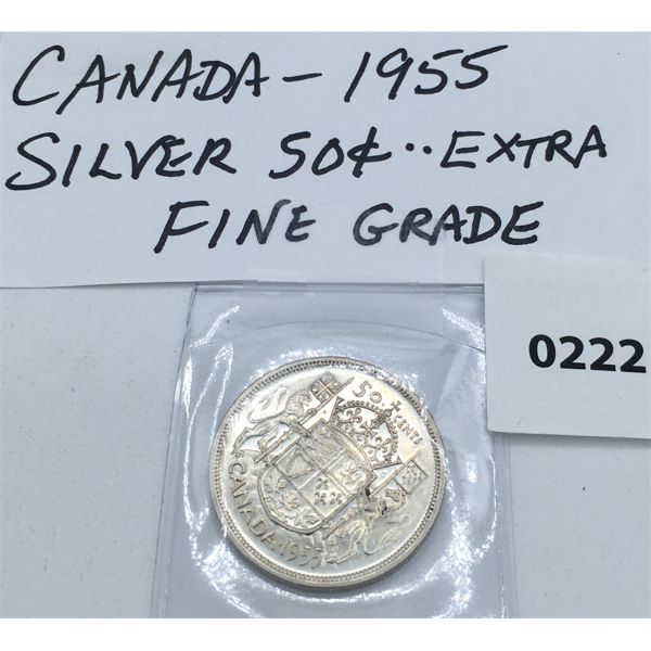 CANADIAN 1955 SILVER 50 CENT PIECE