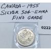 Image 1 : CANADIAN 1955 SILVER 50 CENT PIECE