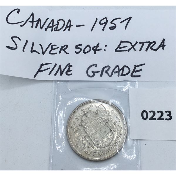 CANADIAN 1957 SILVER 50 CENT PIECE