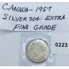 Image 1 : CANADIAN 1957 SILVER 50 CENT PIECE