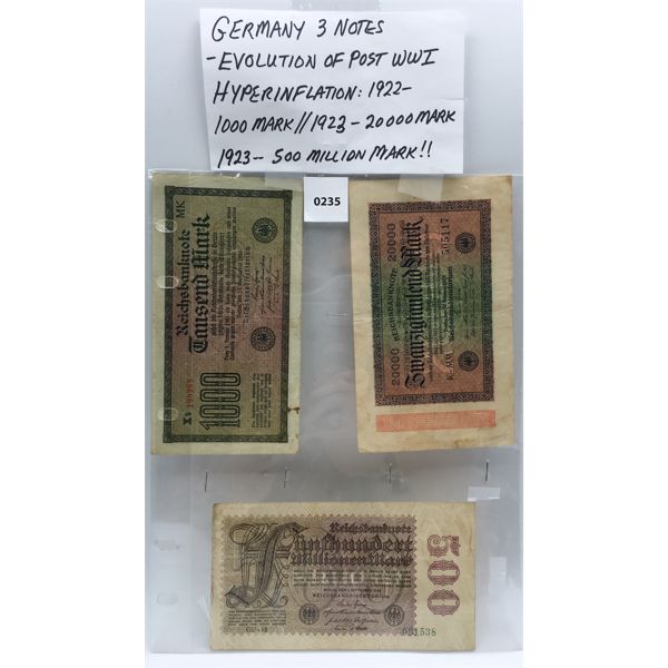 LOT OF 3 - GERMAN MARKS