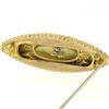 Image 5 : 9k Yellow Gold .10 ctw Diamond Marquise Shaped Etched Brooch Pin