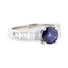 Image 1 : 2.60 ctw Sapphire And Diamond Ring - 18KT White Gold