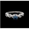 Image 2 : 0.49 ctw Blue Diamond Ring - 14KT White Gold
