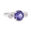 Image 1 : 2.08 ctw Blue Sapphire and Diamond Ring - 14KT White Gold
