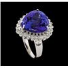 Image 4 : GIA Cert 13.48 ctw Tanzanite and Diamond Ring - 14KT White Gold