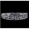 Image 1 : 1.35 ctw Sapphire and Diamond Bracelet - 14KT White Gold