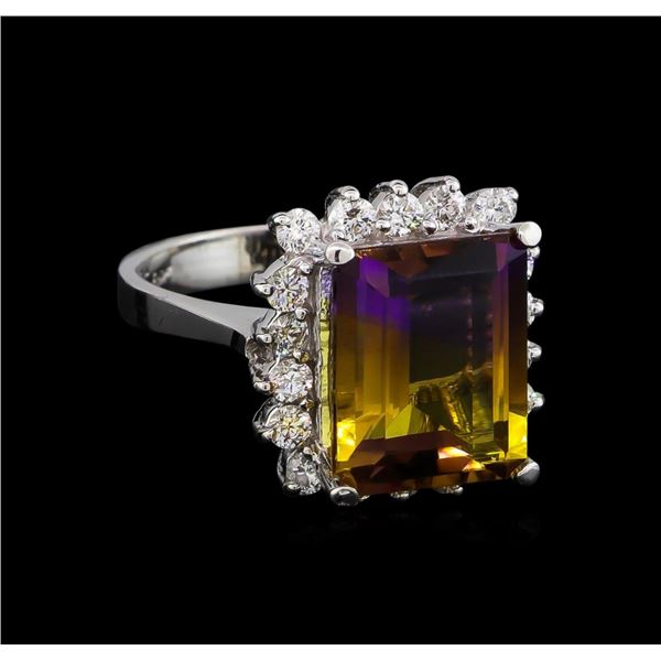 6.00 ctw Ametrine and Diamond Ring - 14KT White Gold