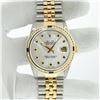 Image 3 : Rolex Mens 2 Tone MOP Sapphire Diamond Channel Set Datejust 36MM Oyster Perpetua