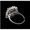 Image 3 : 14KT White Gold 3.96 ctw Aquamarine and Diamond Ring